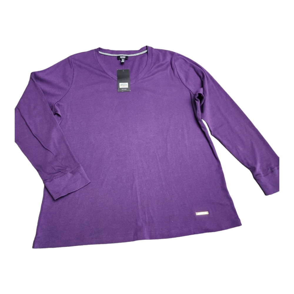 Jones New York V-Neck Cotton Shirt